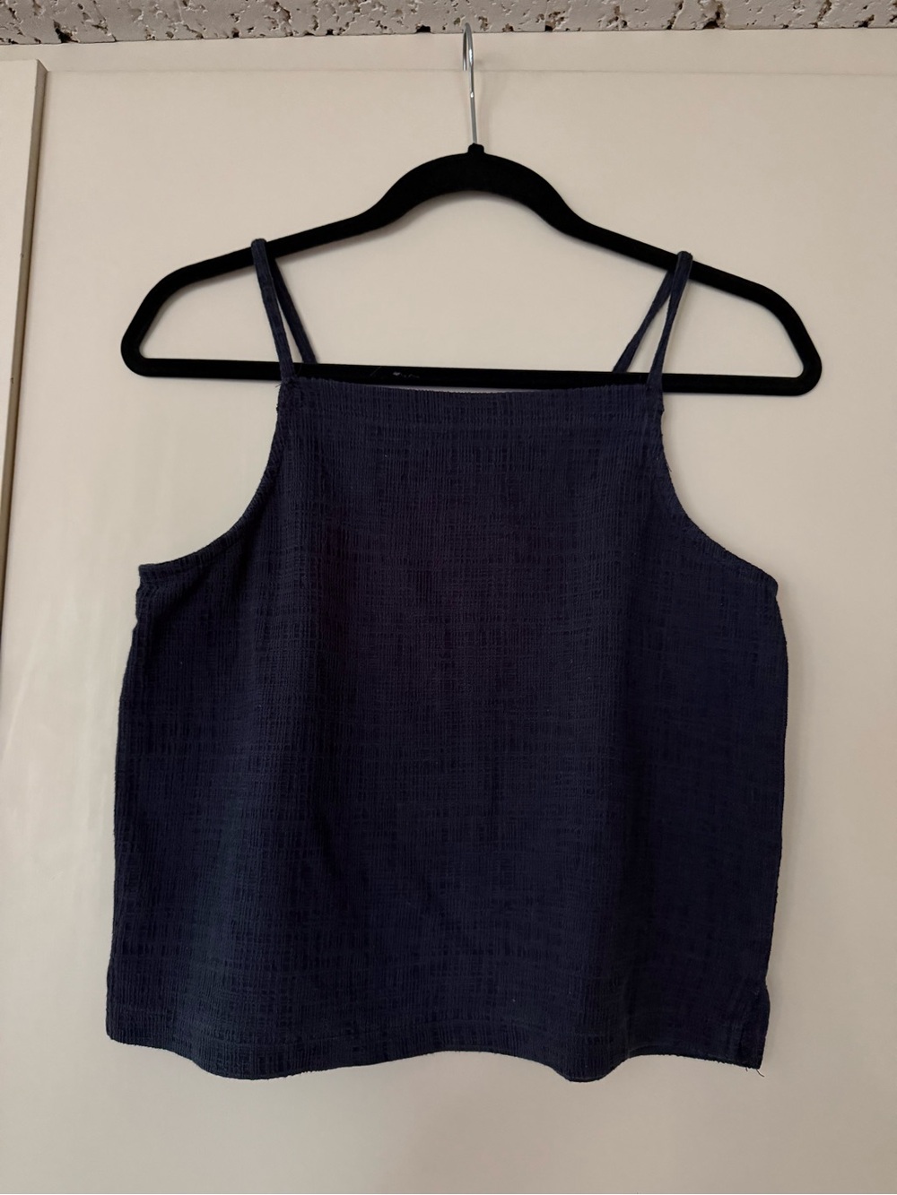 Madewell Navy Textured Square-Neck Cami